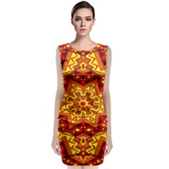 Kaleidoscope Mandala Recreation Sleeveless Velvet Midi Dress