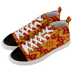 Kaleidoscope Mandala Recreation Men s Mid-top Canvas Sneakers by Simbadda