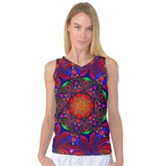 Kaleidoscope Mandala Pattern Women s Basketball Tank Top by Simbadda