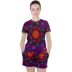 Kaleidoscope Mandala Pattern Women s Tee And Shorts Set