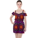 Kaleidoscope Mandala Pattern Ruffle Cut Out Chiffon Playsuit View1