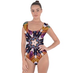 Kaleidoscope Pattern Kaleydograf Short Sleeve Leotard  by Simbadda