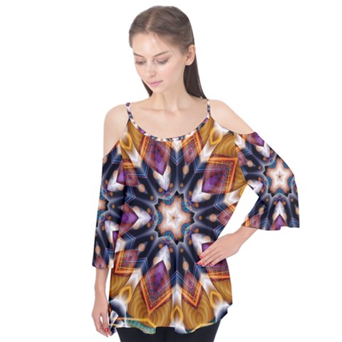 Kaleidoscope Pattern Kaleydograf Flutter Tees by Simbadda