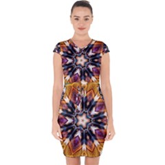 Kaleidoscope Pattern Kaleydograf Capsleeve Drawstring Dress  by Simbadda