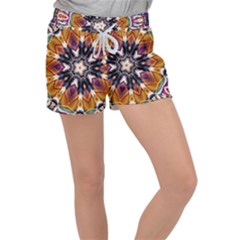 Kaleidoscope Pattern Kaleydograf Women s Velour Lounge Shorts by Simbadda