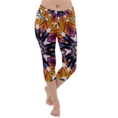 Kaleidoscope Pattern Kaleydograf Lightweight Velour Capri Yoga Leggings