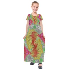 Fractal Artwork Fractal Artwork Kids  Short Sleeve Maxi Dress