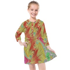 Fractal Artwork Fractal Artwork Kids  Quarter Sleeve Shirt Dress