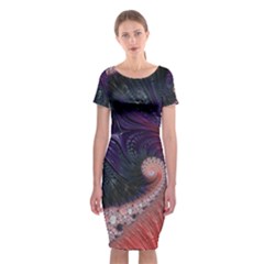 Fractal Art Artwork Design Classic Short Sleeve Midi Dress by Simbadda