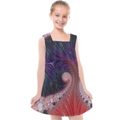 Fractal Art Artwork Design Kids  Cross Back Dress by Simbadda