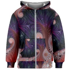 Fractal Art Artwork Design Kids Zipper Hoodie Without Drawstring by Simbadda