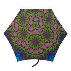 Floral Fractal Star Render Mini Folding Umbrellas by Simbadda