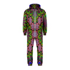 Floral Fractal Star Render Hooded Jumpsuit (kids) by Simbadda