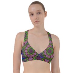 Floral Fractal Star Render Sweetheart Sports Bra by Simbadda