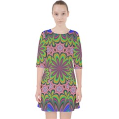 Floral Fractal Star Render Pocket Dress by Simbadda