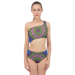 Floral Fractal Star Render Spliced Up Two Piece Swimsuit by Simbadda