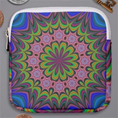 Floral Fractal Star Render Mini Square Pouch