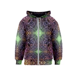 Mandala Carpet Pattern Geometry Kids  Zipper Hoodie by Simbadda