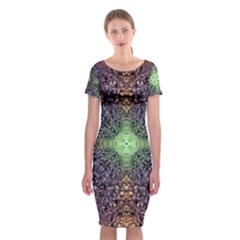 Mandala Carpet Pattern Geometry Classic Short Sleeve Midi Dress by Simbadda