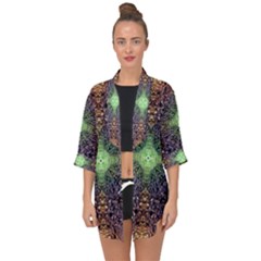 Mandala Carpet Pattern Geometry Open Front Chiffon Kimono