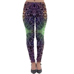 Mandala Carpet Pattern Geometry Lightweight Velour Leggings by Simbadda