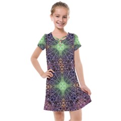 Mandala Carpet Pattern Geometry Kids  Cross Web Dress by Simbadda