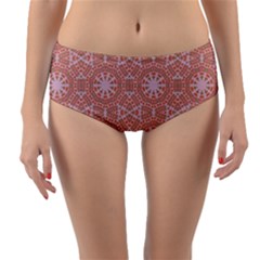 Vintage Abstract Background Mandala Reversible Mid-waist Bikini Bottoms by Simbadda