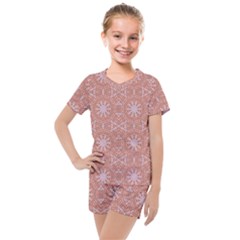 Vintage Abstract Background Mandala Kids  Mesh Tee And Shorts Set