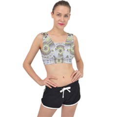 Mandala Fractal Decorative V-back Sports Bra