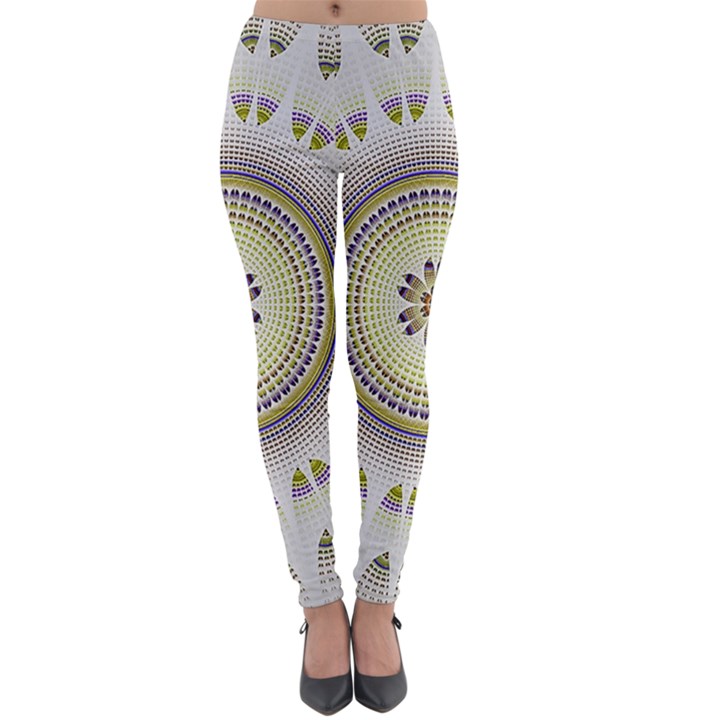 Mandala Fractal Decorative Lightweight Velour Leggings