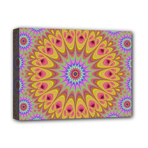 Geometric Flower Oriental Ornament Deluxe Canvas 16  X 12  (stretched)  by Simbadda