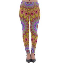 Geometric Flower Oriental Ornament Lightweight Velour Leggings