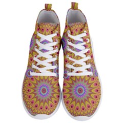 Geometric Flower Oriental Ornament Men s Lightweight High Top Sneakers