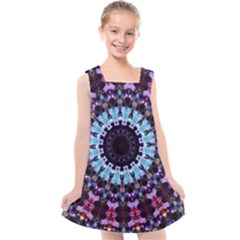 Kaleidoscope Shape Abstract Design Kids  Cross Back Dress