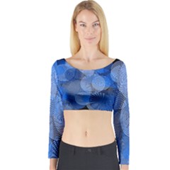 Circle Rings Abstract Optics Long Sleeve Crop Top by Simbadda