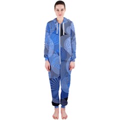 Circle Rings Abstract Optics Hooded Jumpsuit (ladies)  by Simbadda