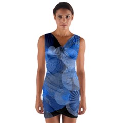 Circle Rings Abstract Optics Wrap Front Bodycon Dress by Simbadda