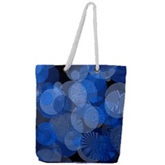 Circle Rings Abstract Optics Full Print Rope Handle Tote (large) by Simbadda