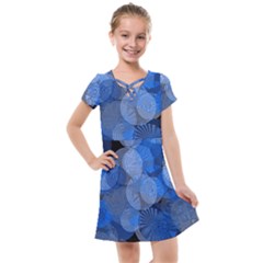 Circle Rings Abstract Optics Kids  Cross Web Dress by Simbadda