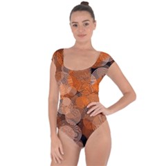 Circle Rings Abstract Optics Short Sleeve Leotard  by Simbadda