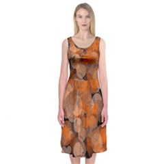 Circle Rings Abstract Optics Midi Sleeveless Dress