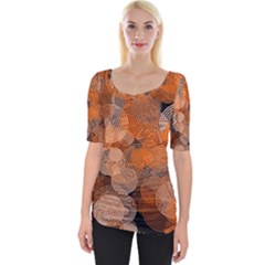 Circle Rings Abstract Optics Wide Neckline Tee