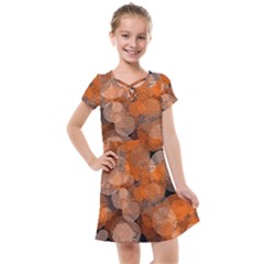 Circle Rings Abstract Optics Kids  Cross Web Dress