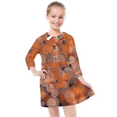 Circle Rings Abstract Optics Kids  Quarter Sleeve Shirt Dress