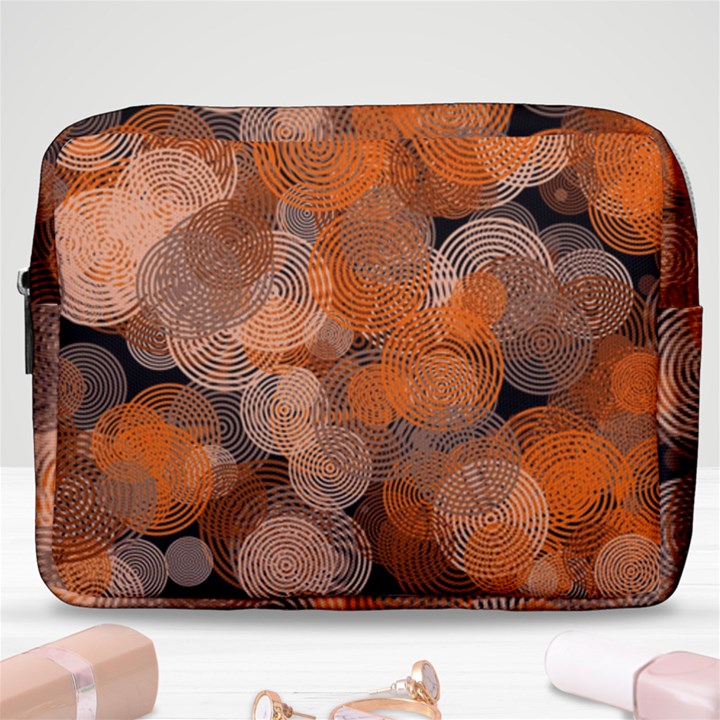 Circle Rings Abstract Optics Make Up Pouch (Large)