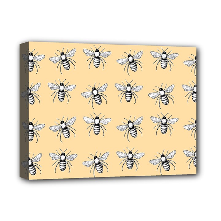 Pop Art  Bee Pattern Deluxe Canvas 16  x 12  (Stretched) 