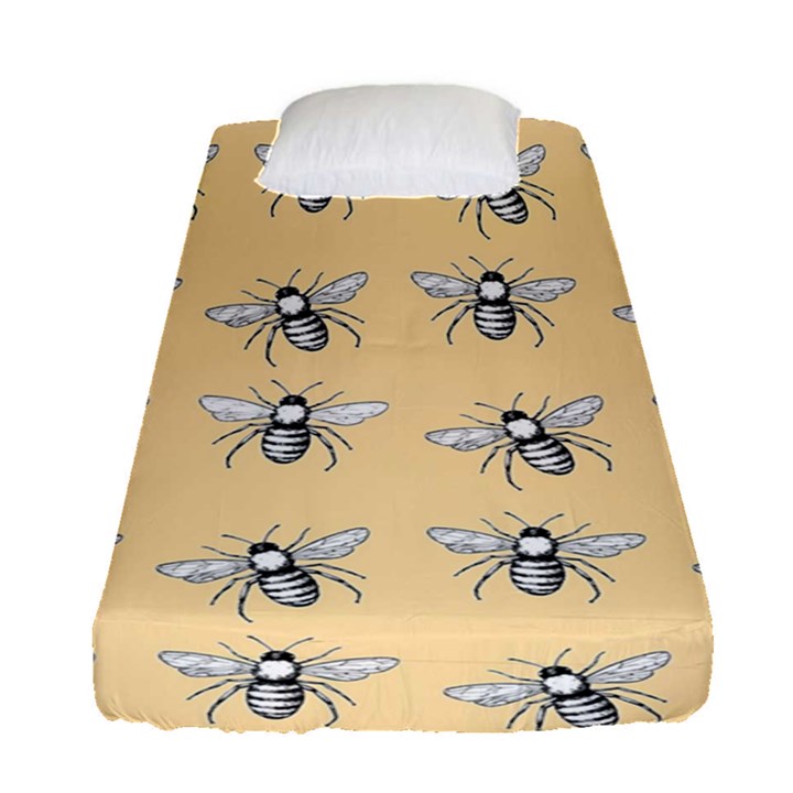 Pop Art  Bee Pattern Fitted Sheet (Single Size)