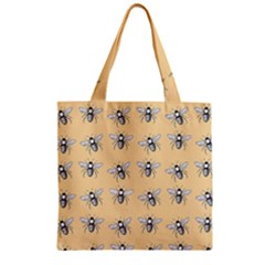 Pop Art  Bee Pattern Zipper Grocery Tote Bag by Valentinaart