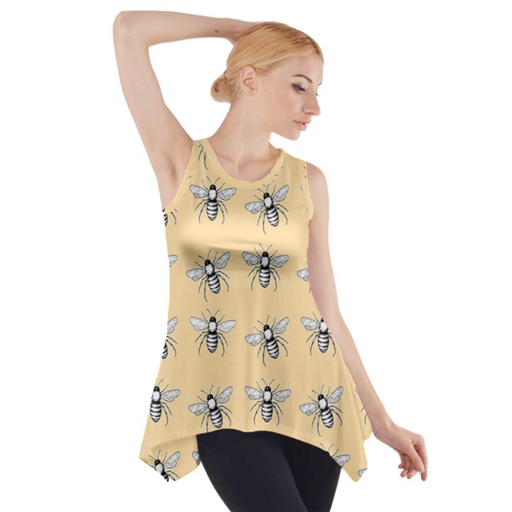 Pop Art  Bee Pattern Side Drop Tank Tunic