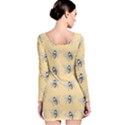 Pop Art  Bee Pattern Long Sleeve Velvet Bodycon Dress View2